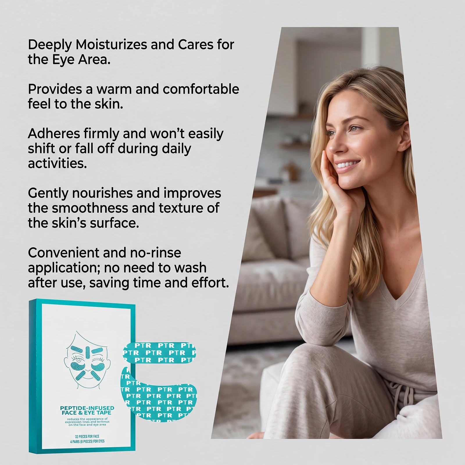 Collagen Peptide Face Eye Mask Tape Reduce Facial Wrinkles Improve Eyes Fine Lines Lift Firm Facial Mask Women Daily Skin Care