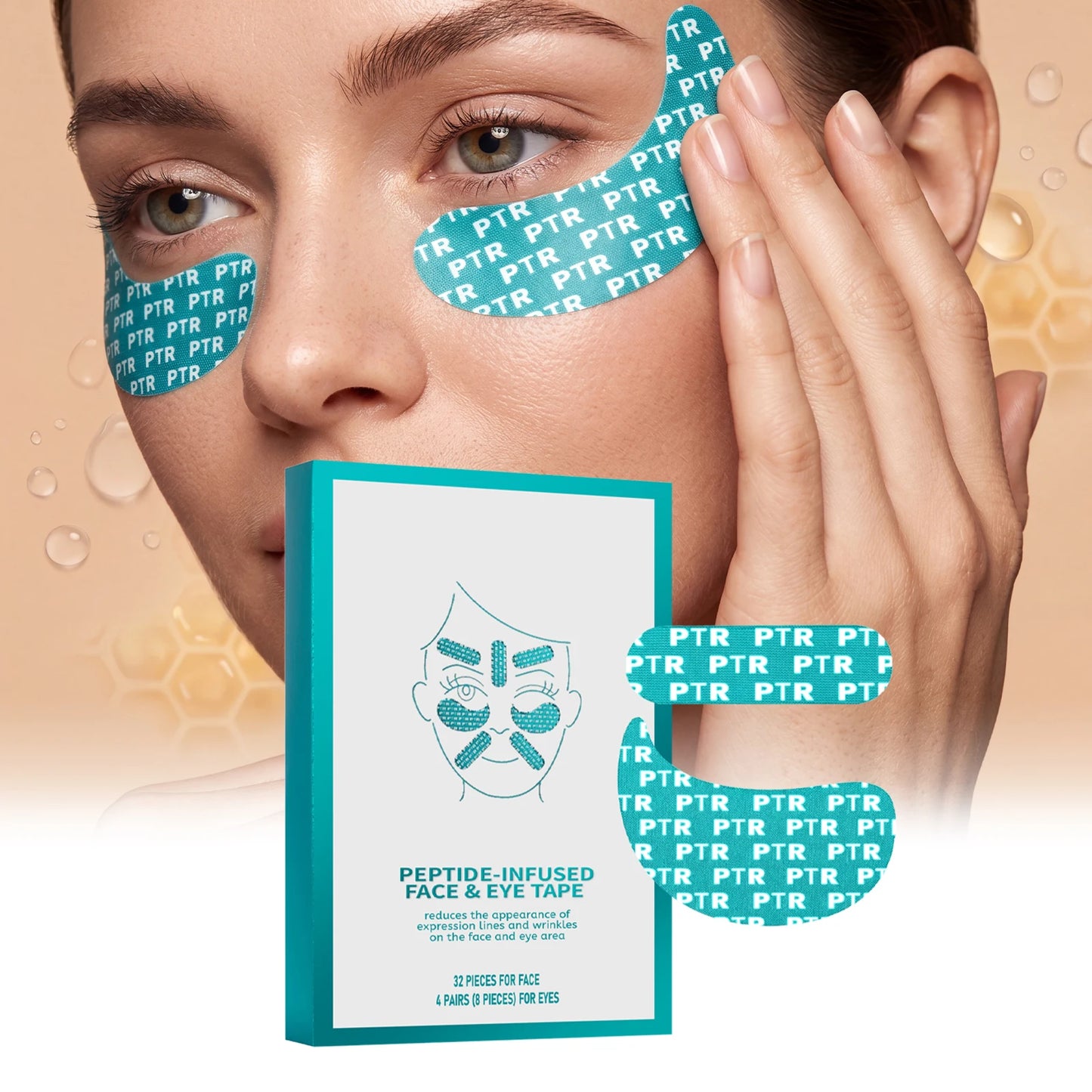 Collagen Peptide Face Eye Mask Tape Reduce Facial Wrinkles Improve Eyes Fine Lines Lift Firm Facial Mask Women Daily Skin Care